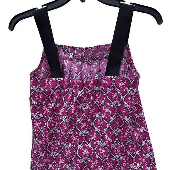 Loft (Ann Taylor) Petite XSP Dressy Geometric Print Grosgrain Ribbon strap tank - Picture 4 of 9